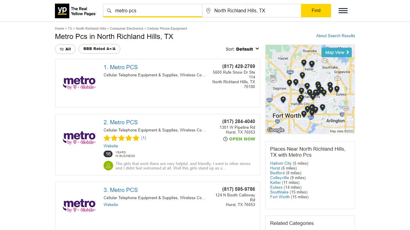 Metro Pcs Locations & Hours Near North Richland Hills, TX - YP.com